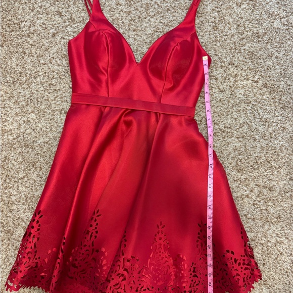 Sherri Hill A-Line Flare Formal Red Dress S50678 - Picture 10 of 12